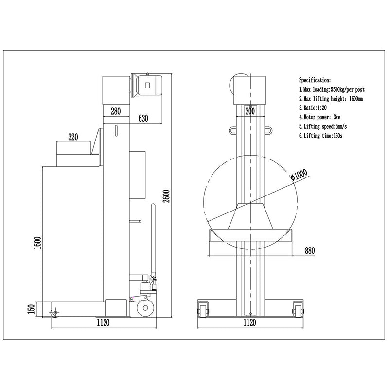 Mobile Column Truck Bus Hoist MCL155-4