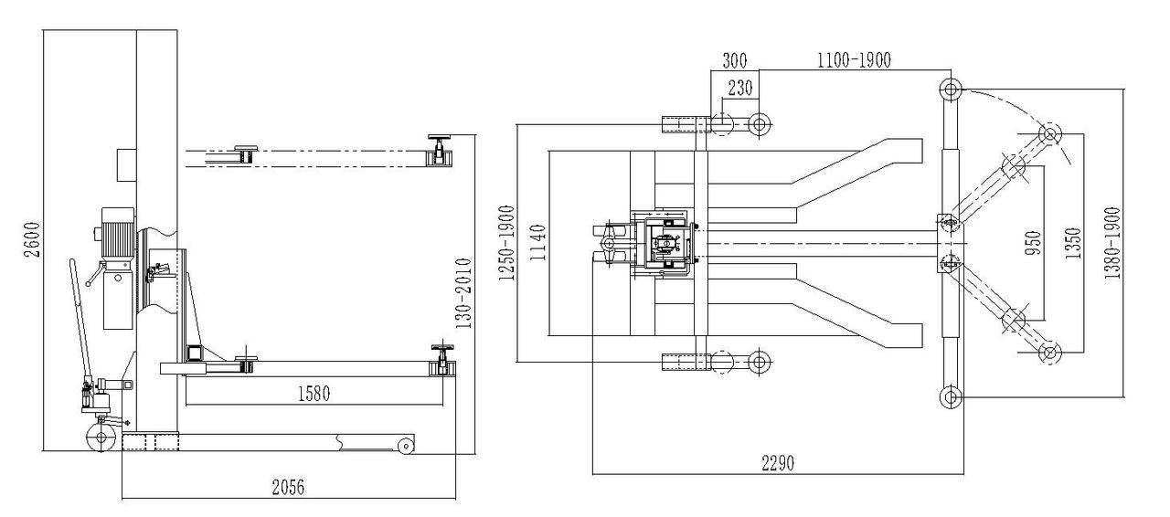 Single post car hoist AAE-SP130m