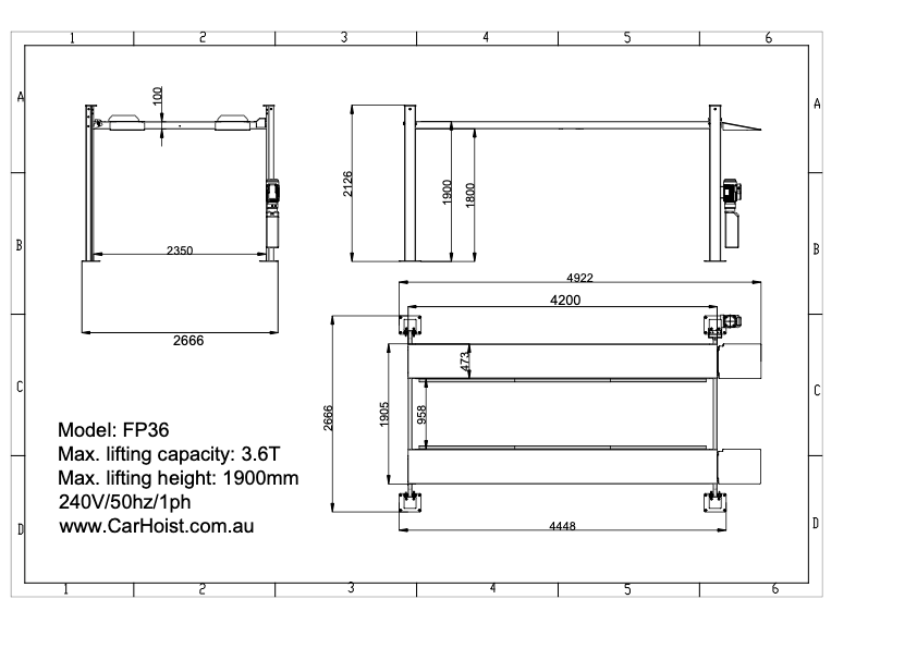 4 post car parking hoist lift FP36