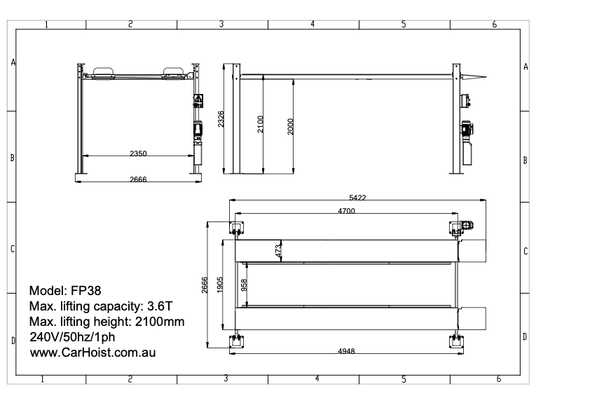 4 post car parking hoist lift FP38