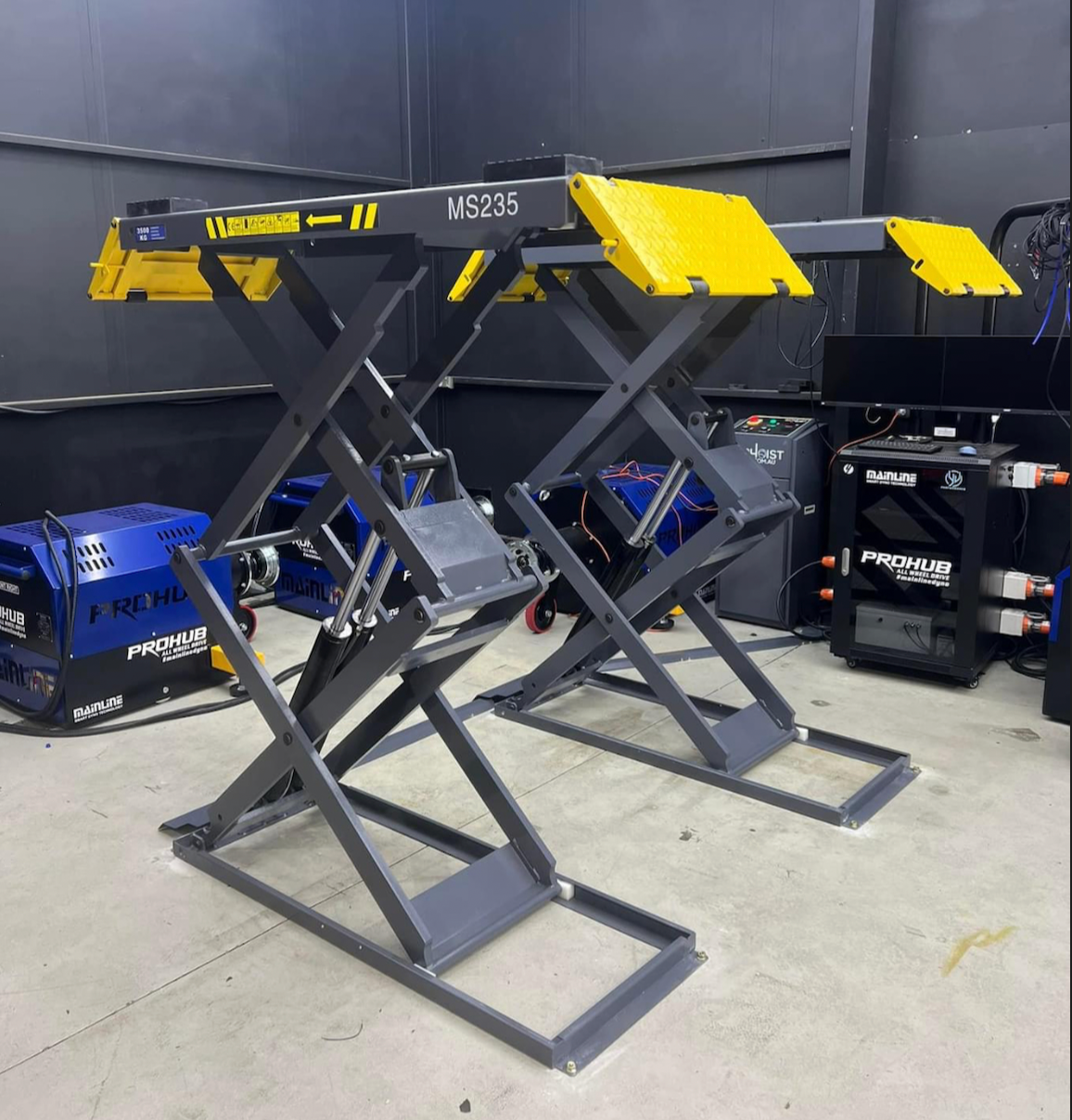 3.5T Low profile scissor car hoist lift MS235