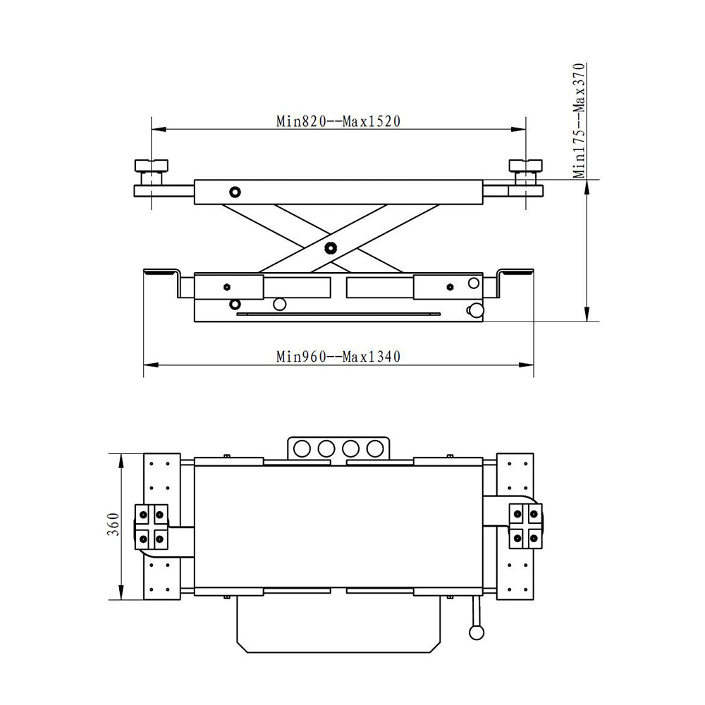 4 Post Car hoist scissor lift hoist central rolling jack