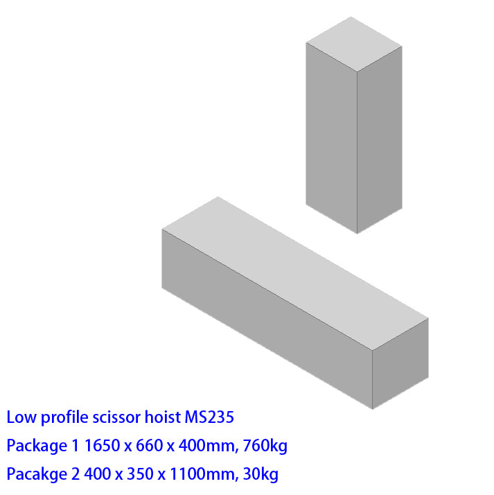 3.5T Low profile scissor car hoist lift MS235